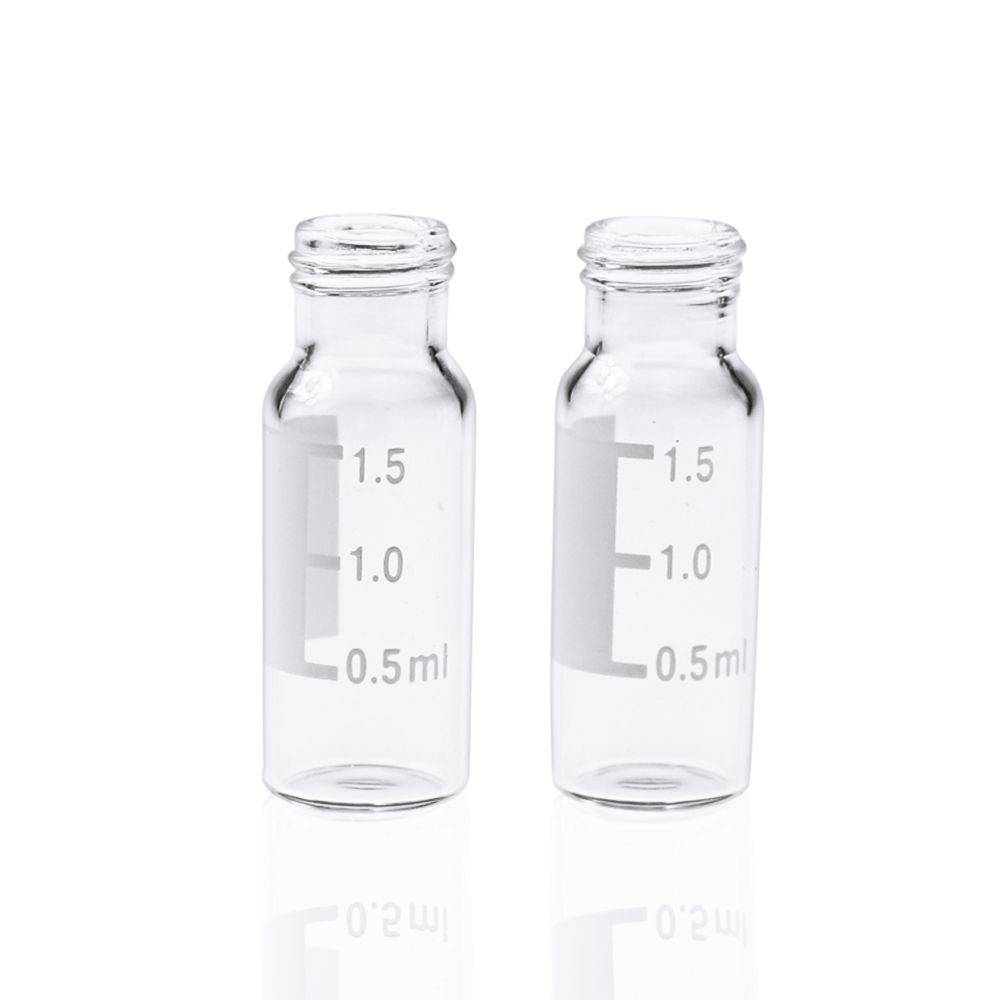 2mL Clear Glass screw thread vial 9-425 with label - Global Scientific Ltd