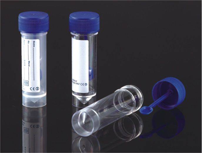 30ml Universal container with Spoon Polystyrene Plain Label - Global Scientific Ltd