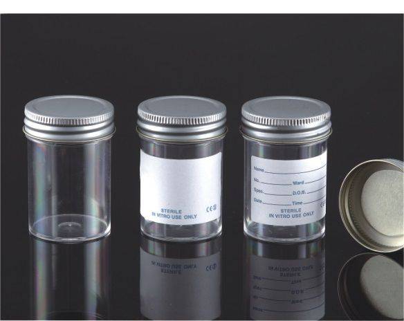 60ml Polystyrene container,No label Metal cap - Global Scientific Ltd