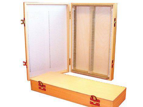 HiQA WOODEN FILOSLIDE 100 BOX (POLISHED) - Global Scientific Ltd