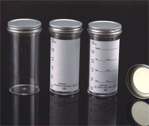 150ml Polystyrene container,No label Metal cap - Global Scientific Ltd