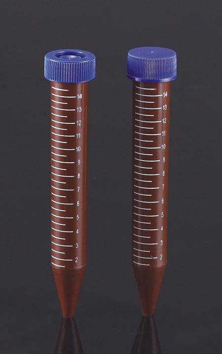 15ml Centrifuge tubes, Conical bottom Light Sensitive Amber Tubes - Global Scientific Ltd