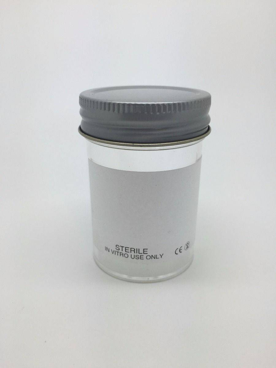 60ml Polystyrene container,plain label Metal cap - Global Scientific Ltd