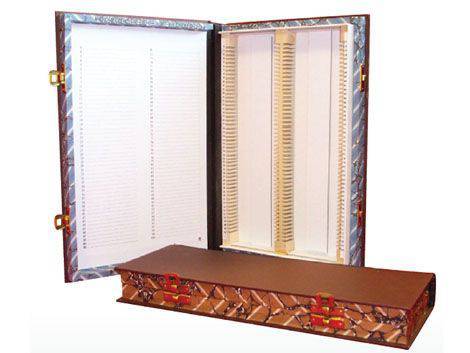 HiQA WOODEN FILOSLIDE 100 BOX - BLACK (BOOK FORM) - Global Scientific Ltd